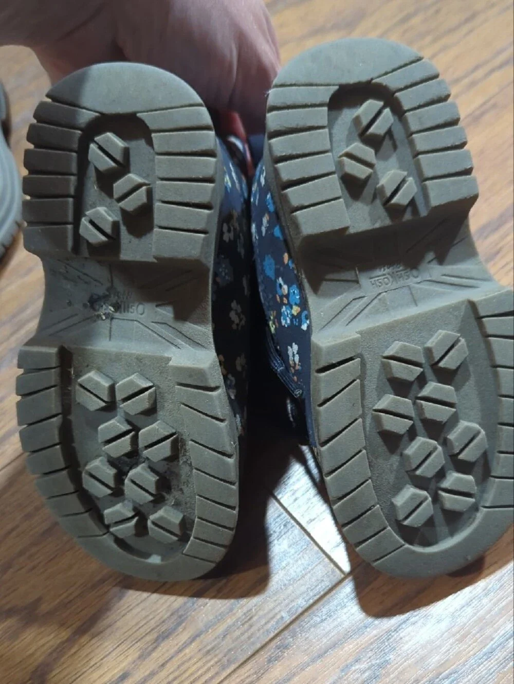 OshKosh B'gosh Navy Floral Lace-Up Kids Boots